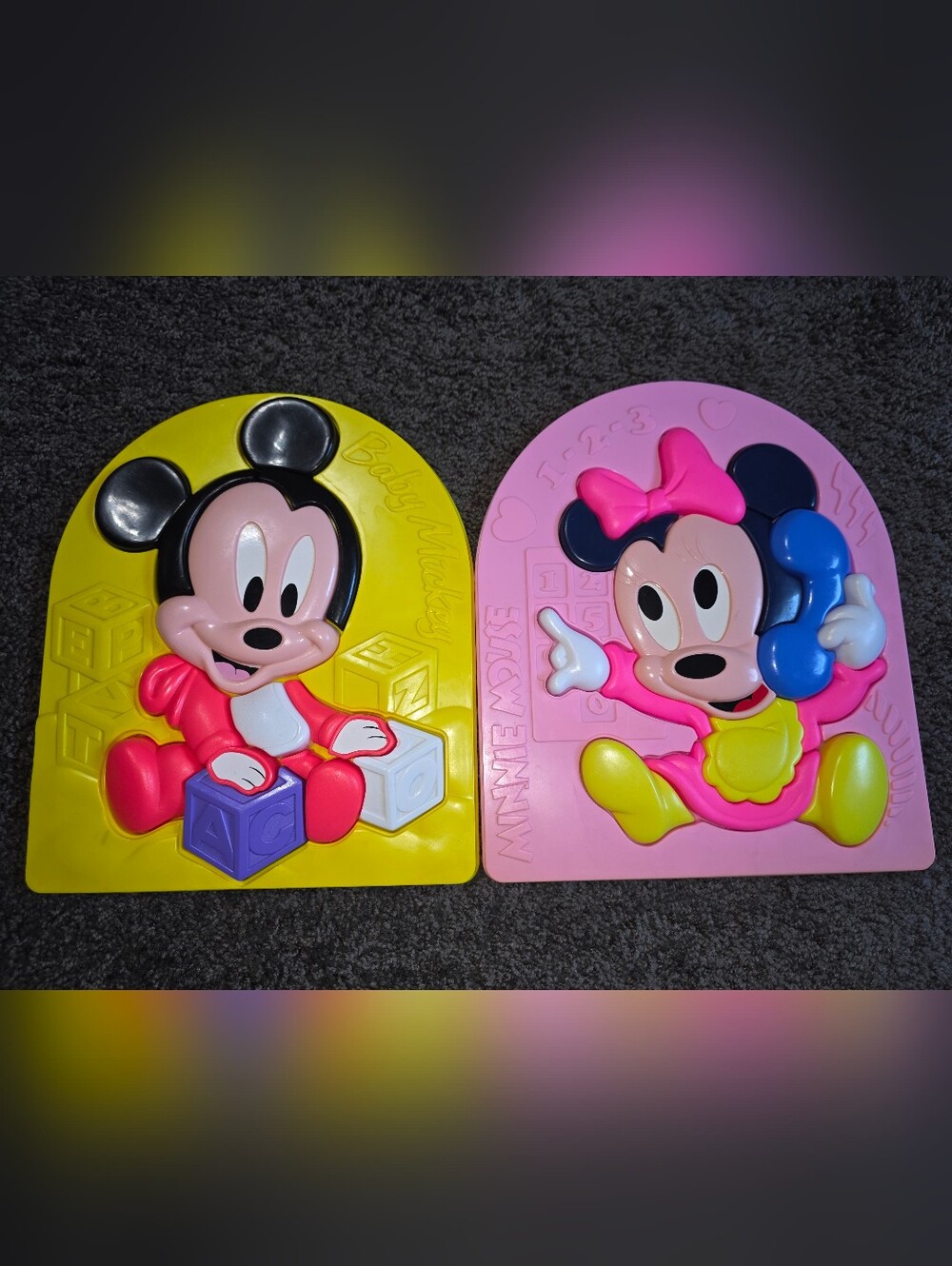 1980's Disney Mickey &  Minnie 3D Puzzles